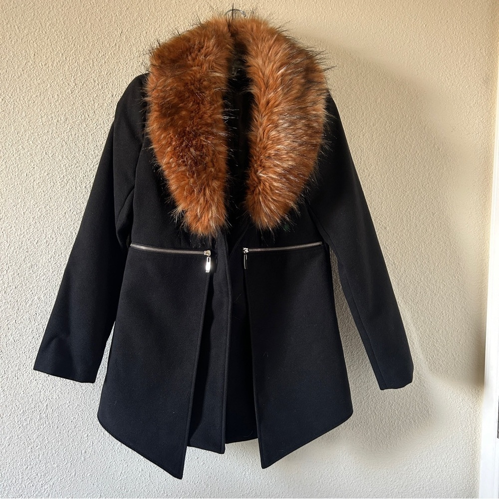 Vadim Faux Fur Collar Winter Jacket Coat Women’s Medium Party Mafia Wife Dressy